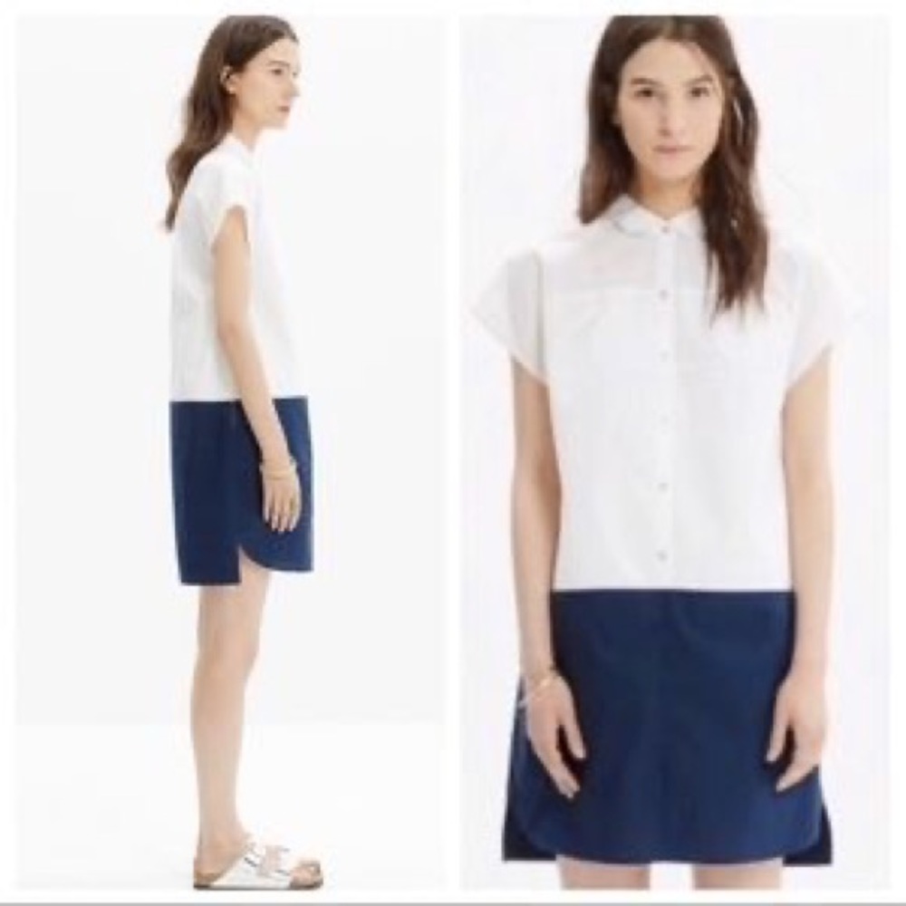 Madewell Vista Shirtdress in Colorblock